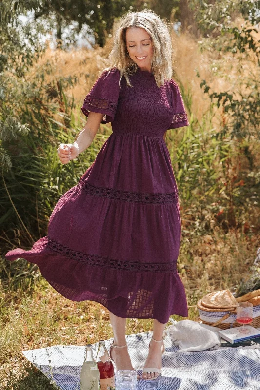 Loveland Geo Lace Maxi Dress | Mulberry