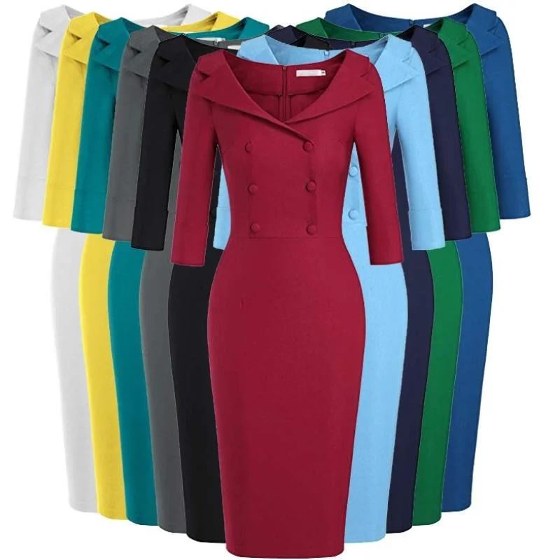 retro sweetheart collar pencil skirt